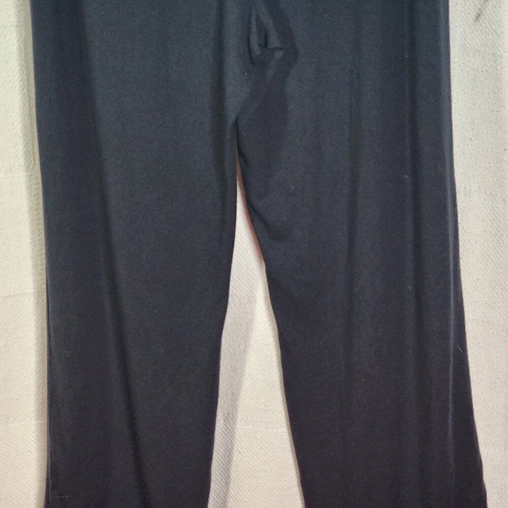 Adonna Black Modal Span Lace Hem Silk Adjustable Tie Waist Pajama Pants Size L - Picture 13 of 16